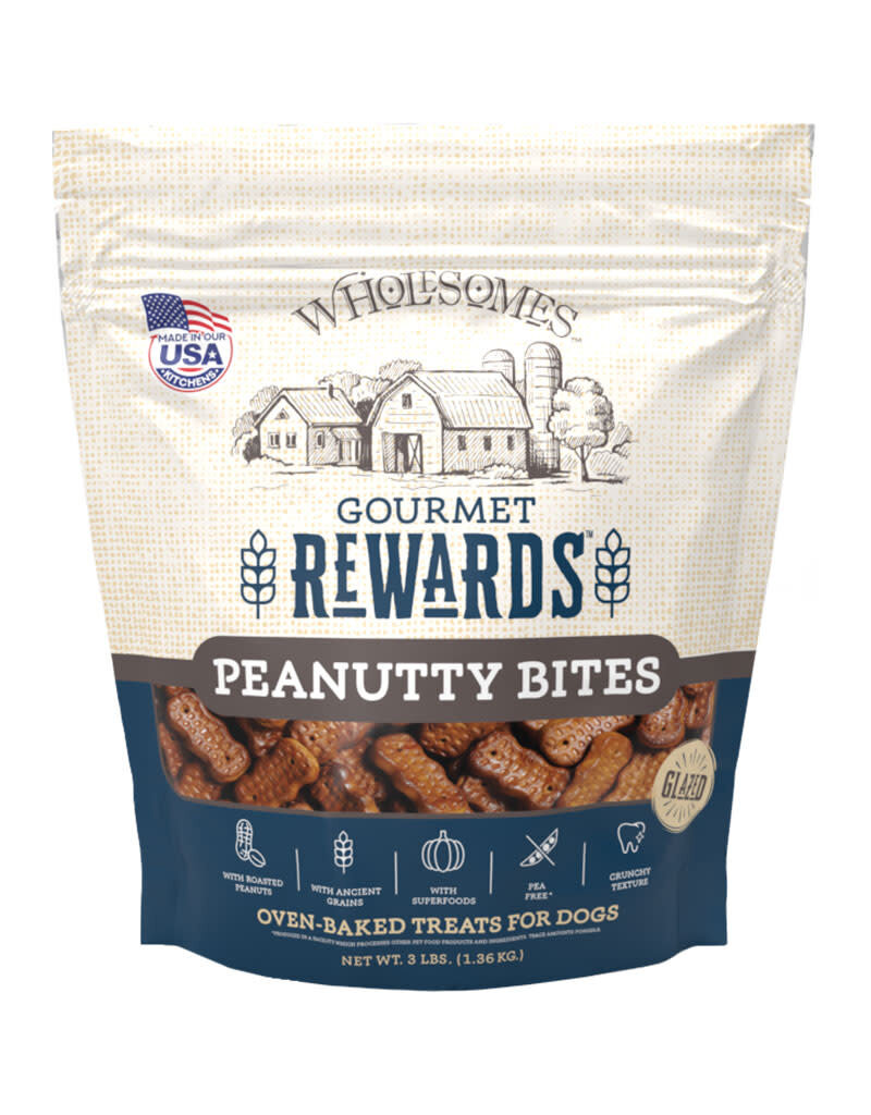 Wholesomes Rewards Wholesomes Rewards Peanutty Bites Biscuit Treats For Dogs 3LB