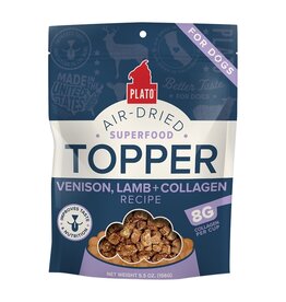 Plato Pet Treats Plato Dog Grain Free Air-Dried Topper Venison 5.5oz