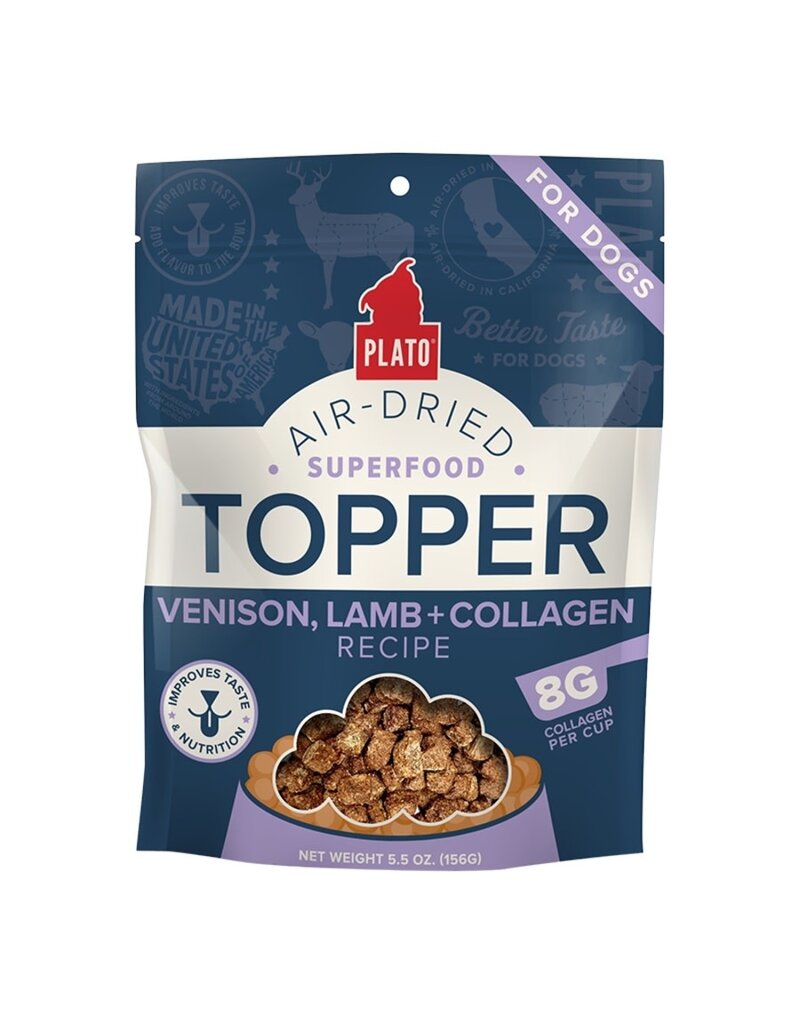 Plato Pet Treats Plato Dog Grain Free Air-Dried Topper Venison 5.5oz