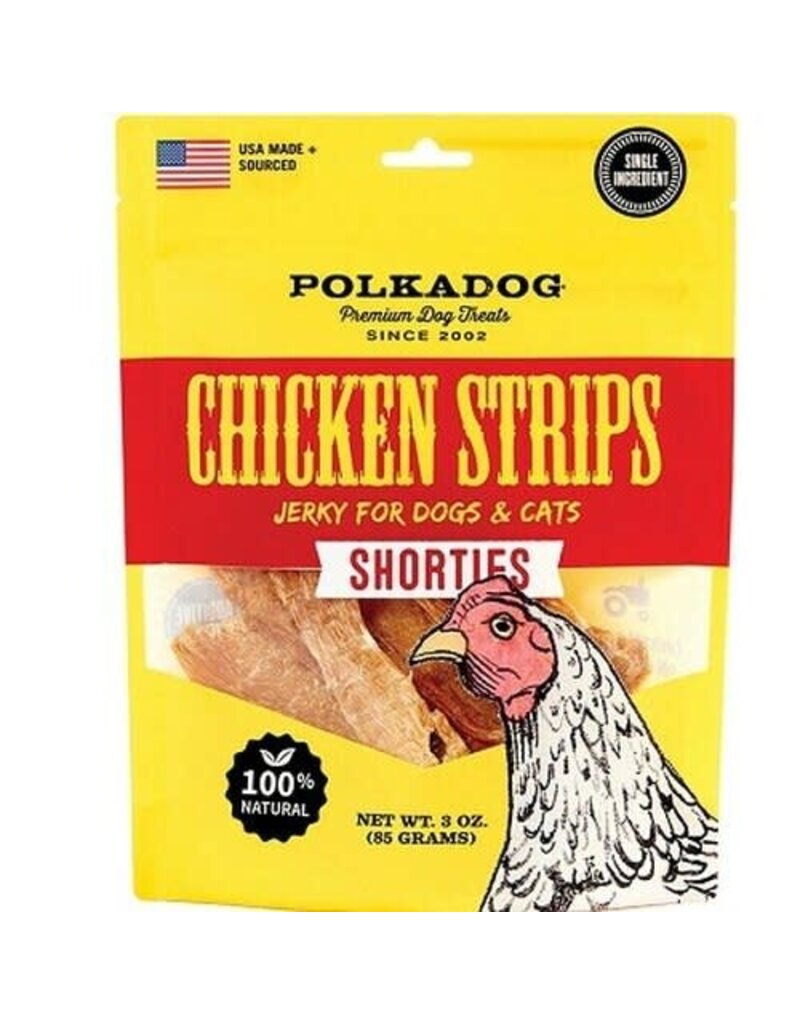 Polkadog Chicken Strips Jerky Treats For Dogs & Cats 3 oz