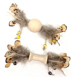 Ethical Ethical Love the Earth Wood & Feather Cat Toy