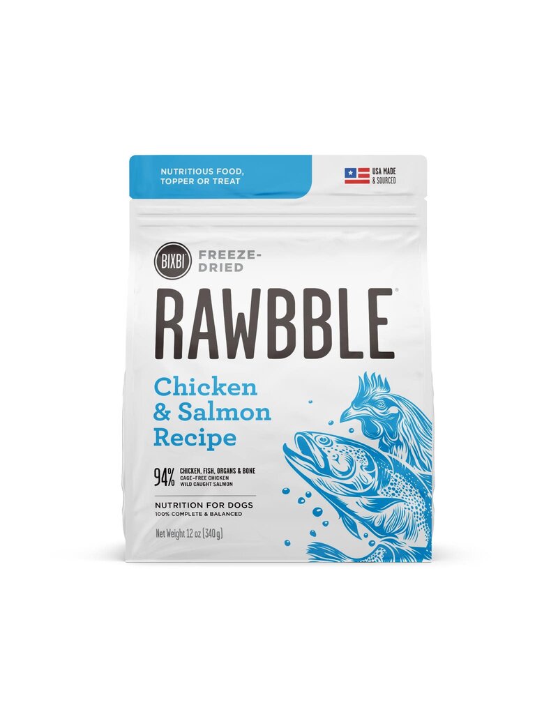 Bixbi Bixbi Rawbble Dog Freeze-Dried GF Chicken & Salmon 12oz