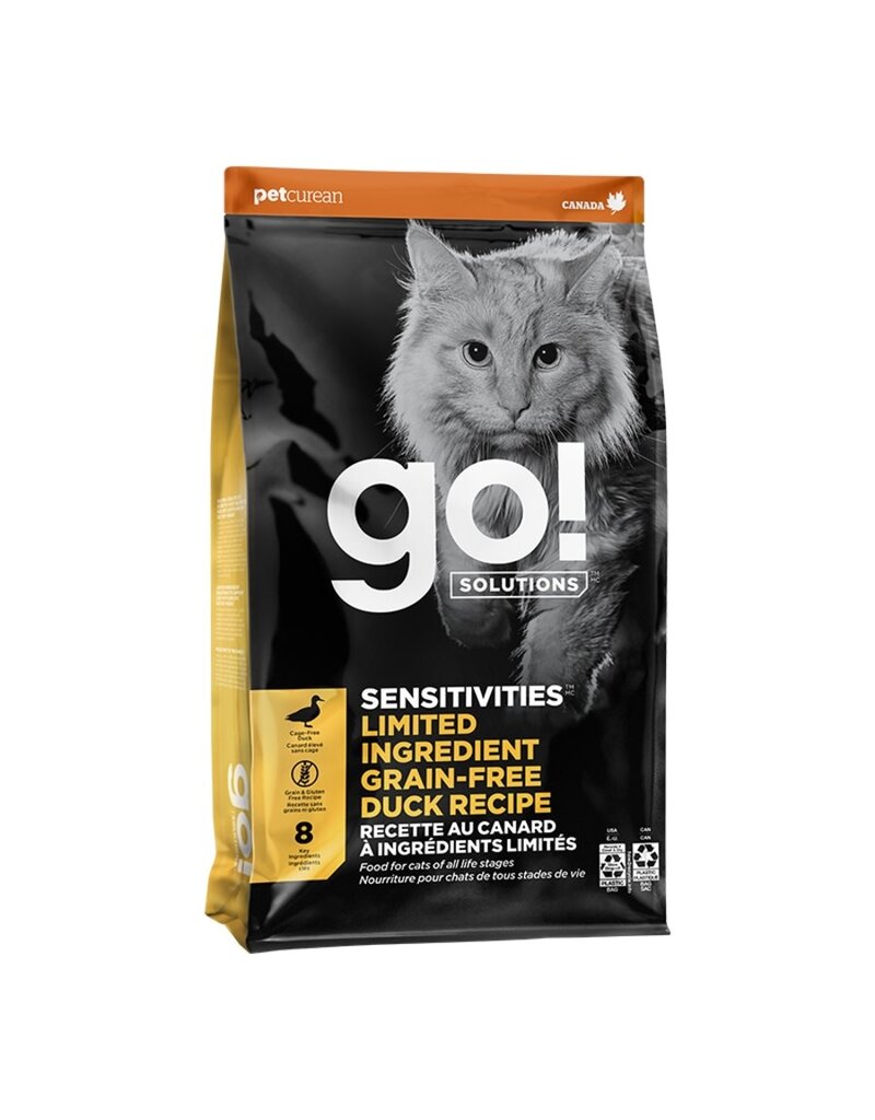 Petcurean GO! CAT SENSITIVITIES LIMITED INGREDIENT GRAIN FREE DUCK RECIPE 8LBS