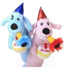 Multipet Multipet Loofa Birthday Squeaky Plush Dog Toy Color Varies, 12 in