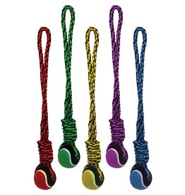Multipet Multipet Dog Knots Rope Tennis Ball Assorted (20 IN)