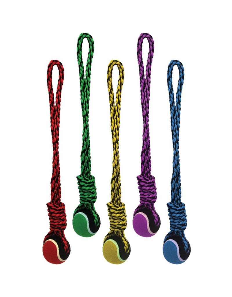 Multipet Multipet Dog Knots Rope Tennis Ball Assorted (20 IN)