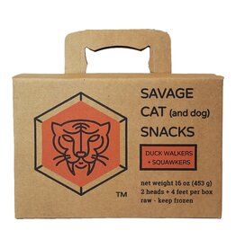 Savage Cat Savage Cat Dog & Cat Frozen Duck Head & Feet - (4 PK)