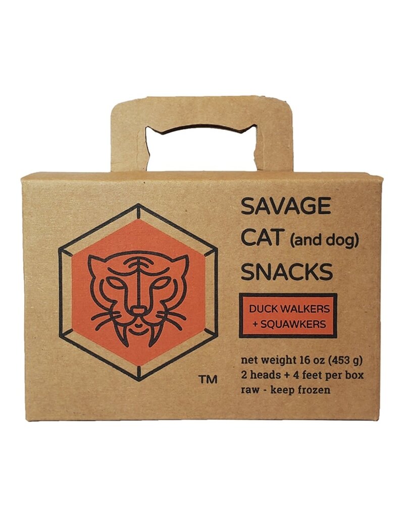 Savage Cat Savage Cat Dog & Cat Frozen Duck Head & Feet - (4 PK)