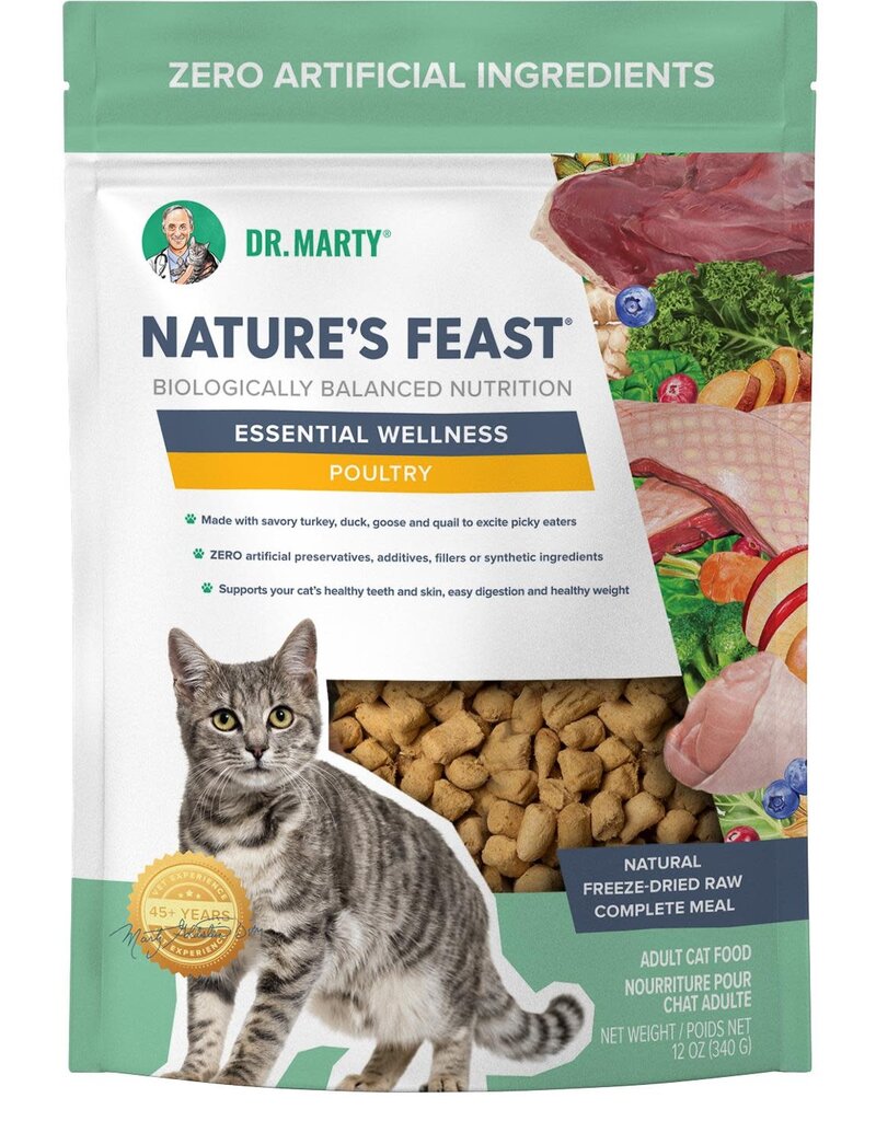 Dr Marty Dr. Marty Nature's Feast Essential Wellness Freeze Dried Poultry Cat Food 12 oz