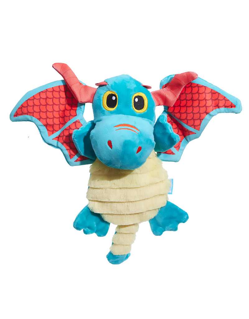 Bark Bark Grimbold The Dragon Blue Red Plush Dog Toy XS/SM