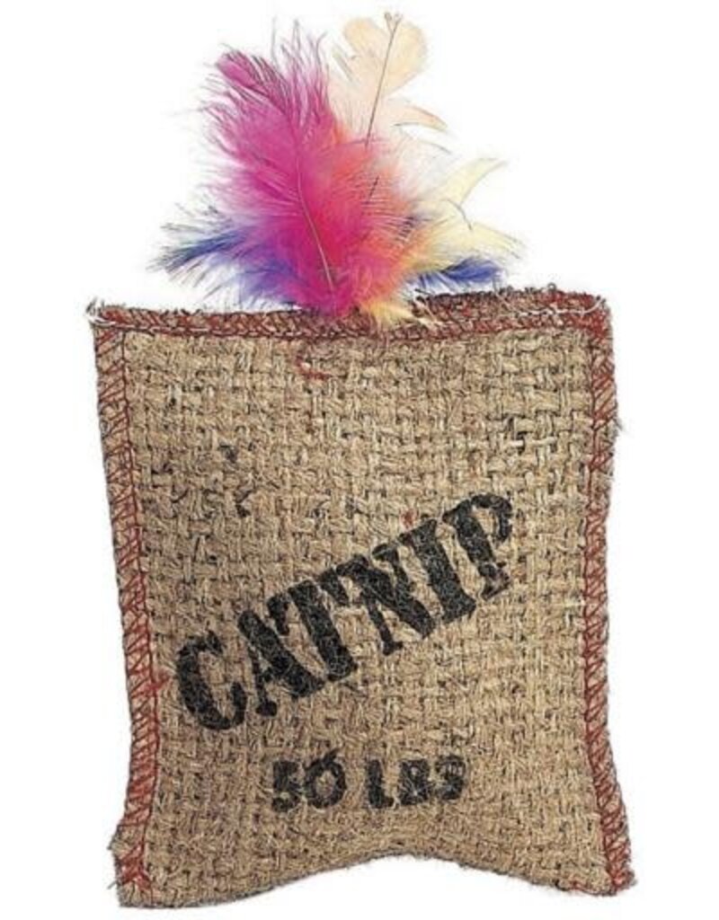 Jute Ethical  Jute And Feather Sack With Catnip Cat Toy