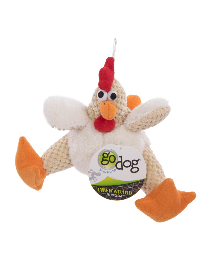 Worldwise GoDog Worldwise GoDog Checkers Fat Rooster Chew Guard Toy White Small