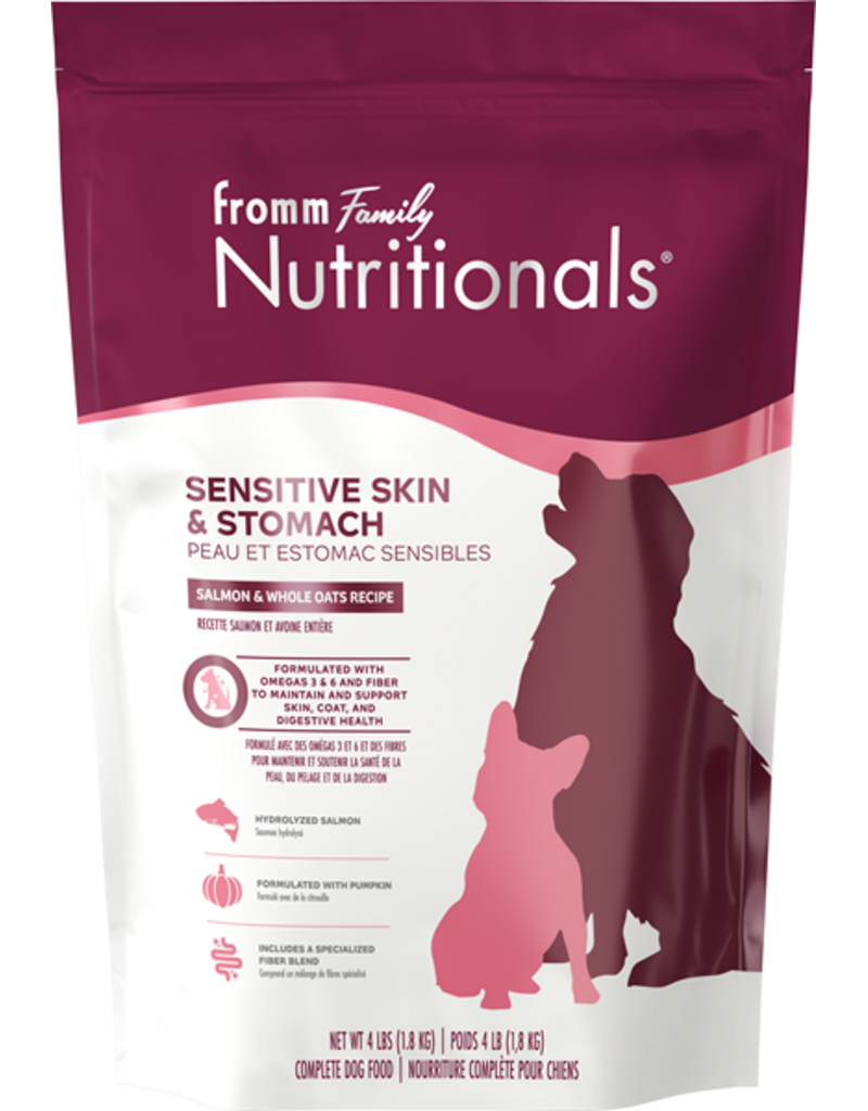 FROMM DOG NUTRITIONALS SENSITIVE SKIN & STOMACH SALMON & WHOLE OAT 4LBS
