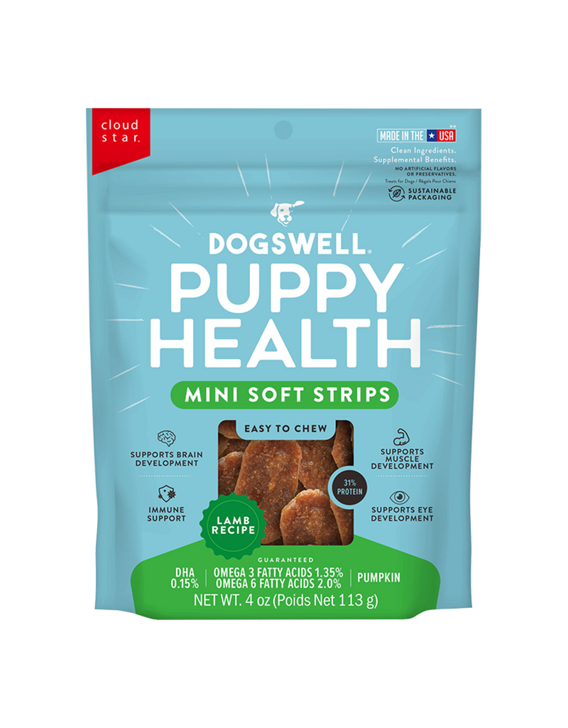 Dogswell Dogswell Dog Lifestage Puppy Treats Mini Soft Strips Lamb 4oz