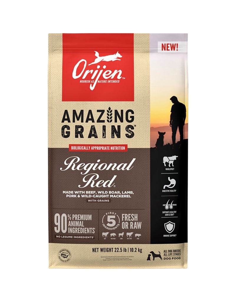 ORIJEN DOG AMAZING GRAINS REGIONAL RED 22.5LBS