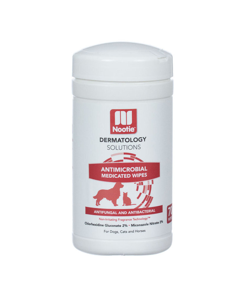 Nootie Nootie Dog & Cat Dermatology Solutions Medicated Antimicrobial Large Wipes - 70 Ct