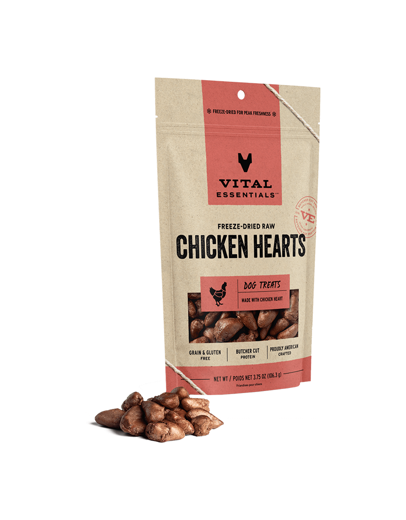 Vital Essentials Vital Essentials Freeze-Dried Chicken Hearts Dog Treats 3.75oz