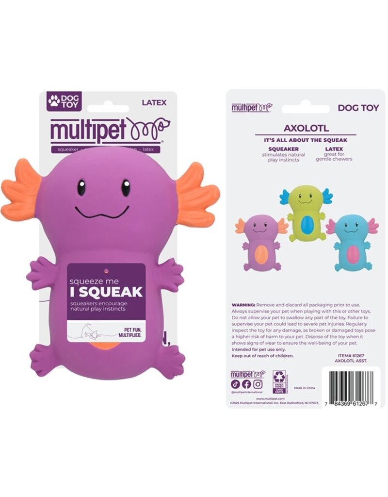 MULTIPET D AXOLOTL 6" LATEX SQUEAK ASSRTD