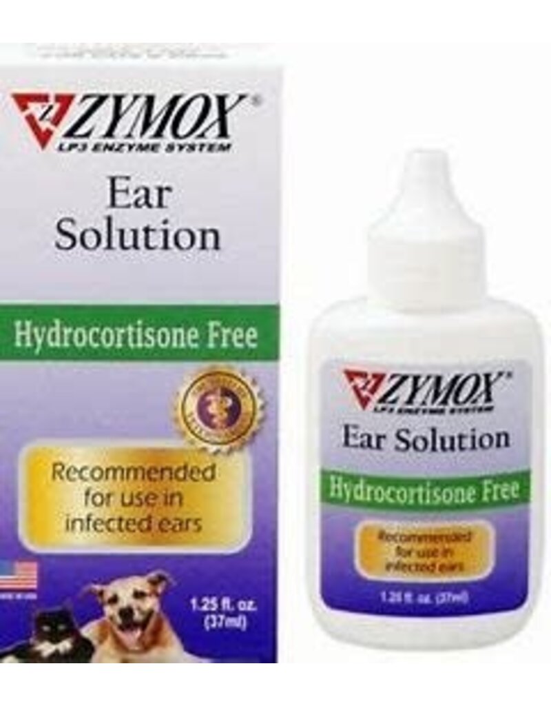 Zymox Ear Solution No Hydrocortisone 1.25 oz Bottle