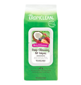 TropiClean Tropiclean Deep Cleaning Berry & Coconut Pet Wipes 100 Count
