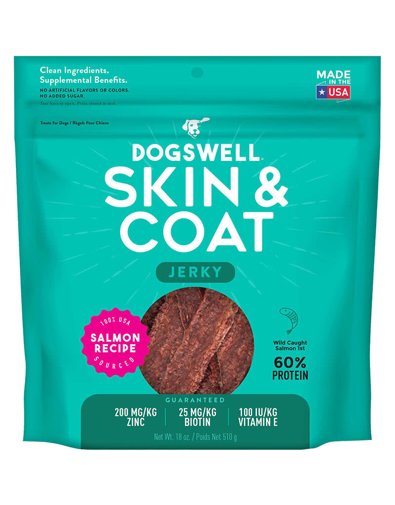 Dogswell Dogswell Dog Skin & Coat Jerky Grain Free Salmon 18oz