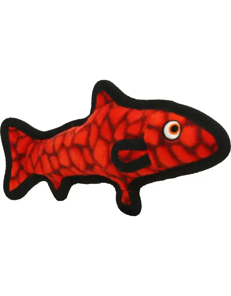 Tuffy's Tuffy Ocean Trout - Red, Durable, Tough, Squeaky Dog Toy