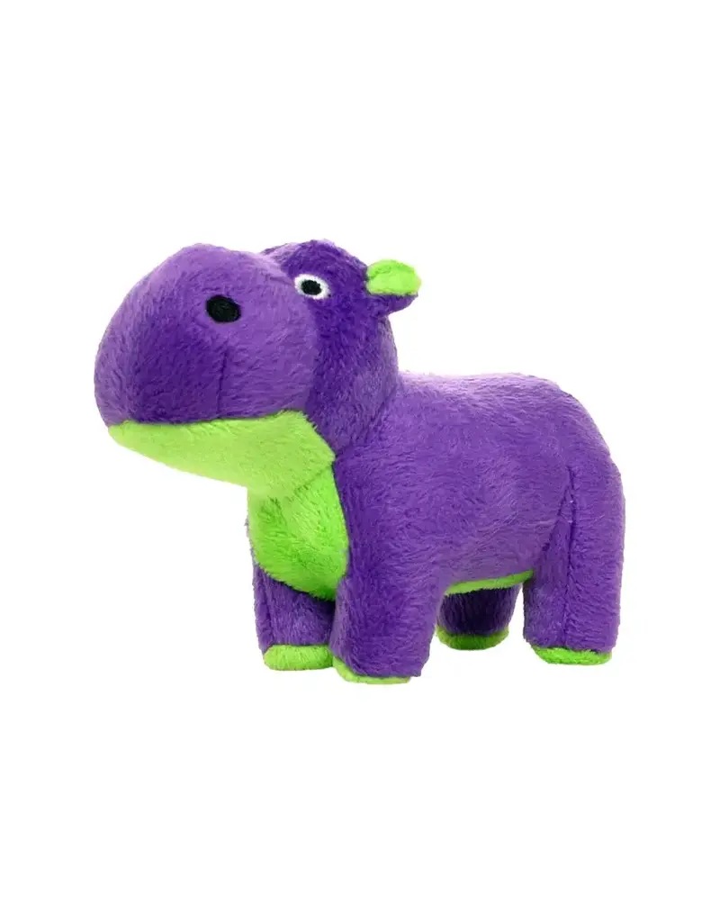 Tuffy's Mighty Jr Safari Hippo - Purple, Plush, Squeaky Dog Toy