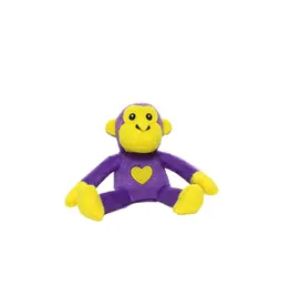 Tuffy's Mighty Jr Safari Monkey - Purple, Plush, Squeaky Dog Toy