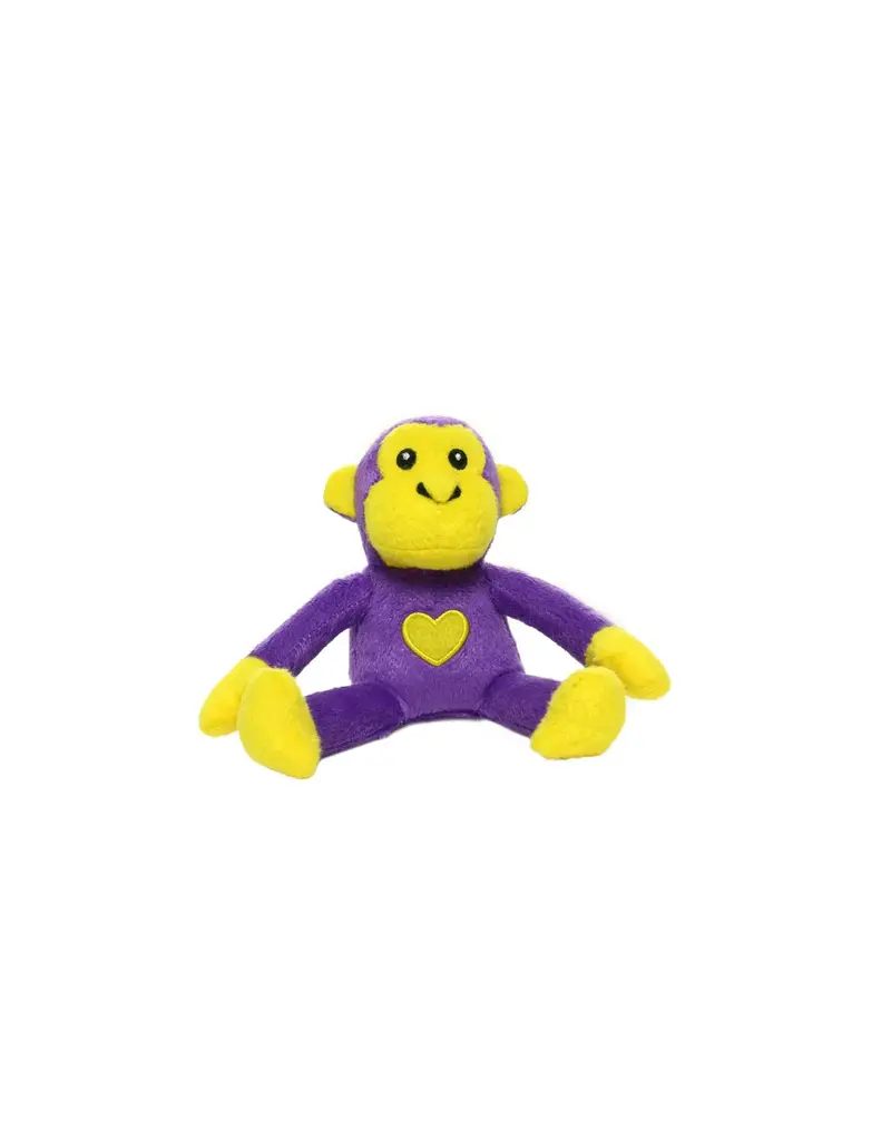 Tuffy's Mighty Jr Safari Monkey - Purple, Plush, Squeaky Dog Toy