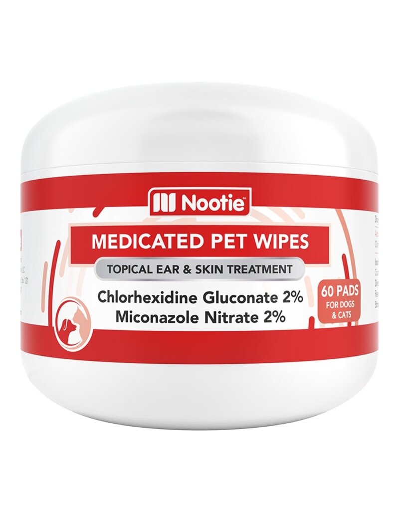 Nootie Nootie Dog Cat Dermatology Solutions Anticaterial Pads 60 Count
