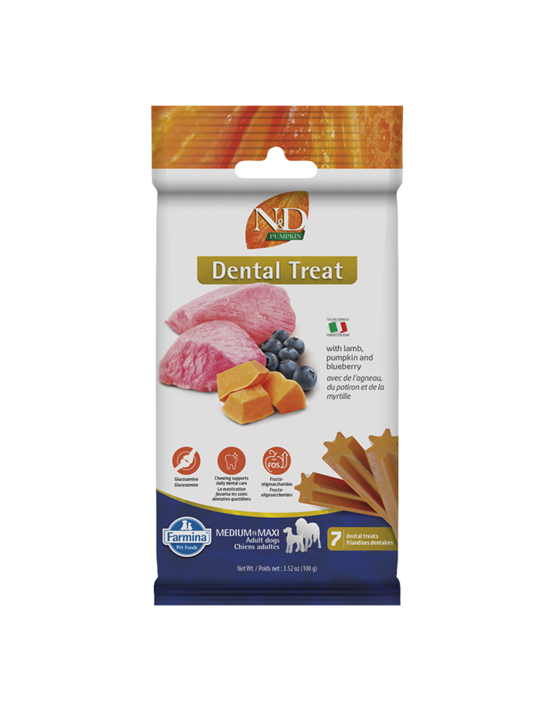 Farmina Farmina N&D Dog Pumpkin Treat Medium & Maxi Grain Free Lamb & Blueberry 100G