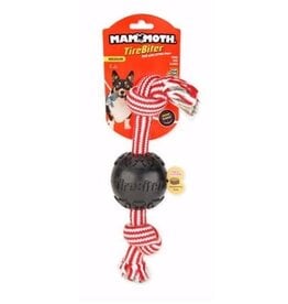 Mammoth Pet Mammoth 3" TireBiter Ball with Treat Station with Extra 2 Knot Bone Medium 12"