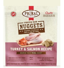 Primal Primal Dog Frozen Nugget Turkey & Salmon 3lbs