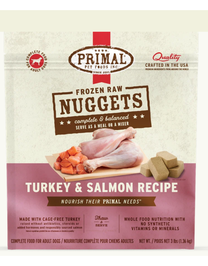 Primal Primal Dog Frozen Nugget Turkey & Salmon 3lbs