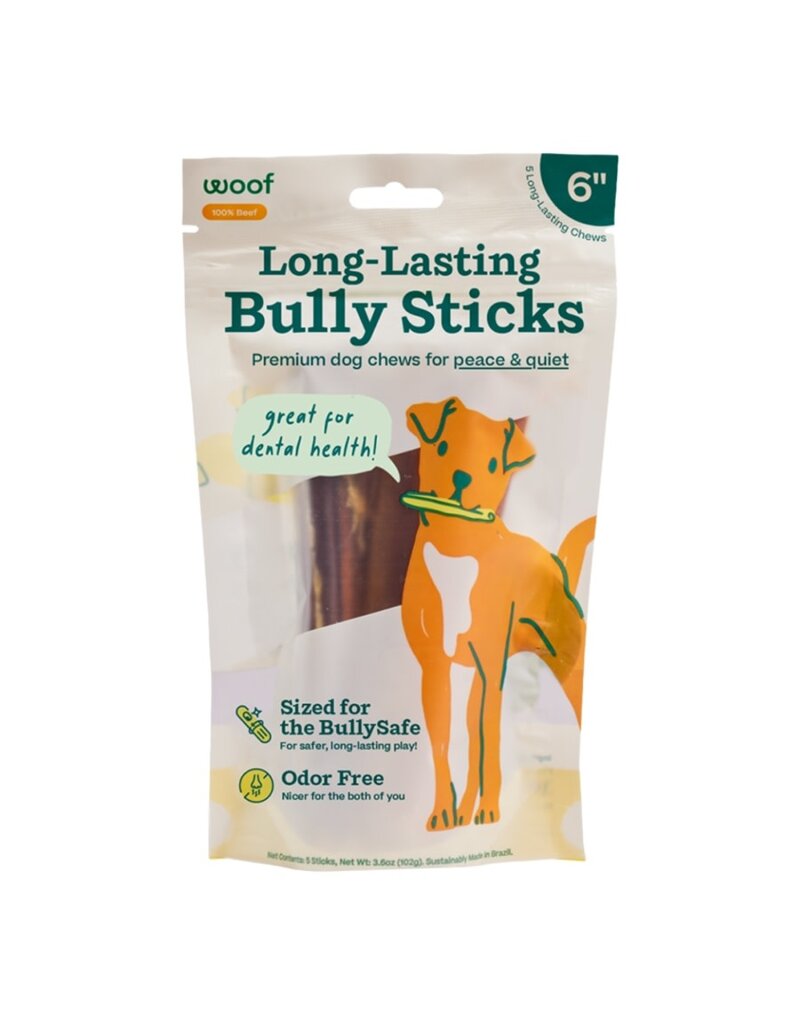 Woof Woof Dog Bullysafe Bully Stick 6 Inch - 5 Pack