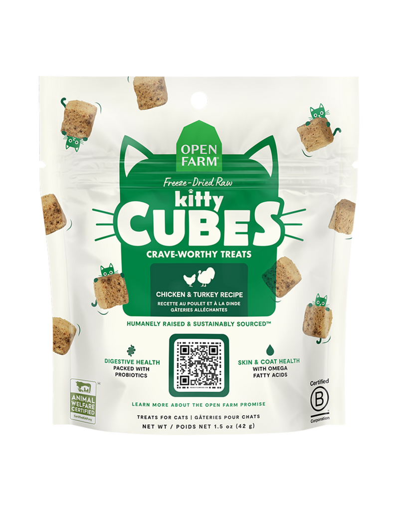 Open Farm Open Farm Cat Freeze-Dried Raw Kitty Cubes Treats Chicken & Turkey Recipe 1.5oz