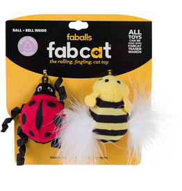 FabDog Fabcat Cat Faball Ladybug & Bee 2 Pack