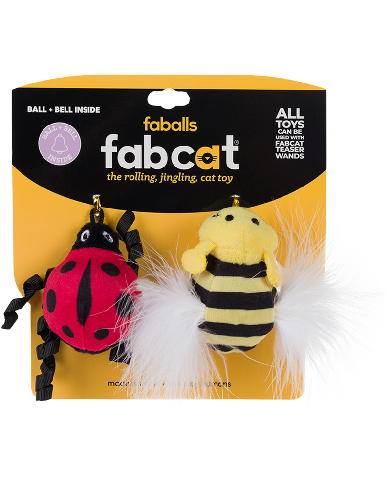 FabDog Fabcat Cat Faball Ladybug & Bee 2 Pack