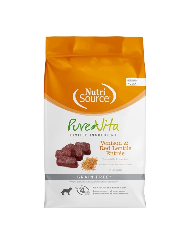 Nutrisource NutriSource Pure Vita Grain Free Venison & Red Lentil Dog 4 lb