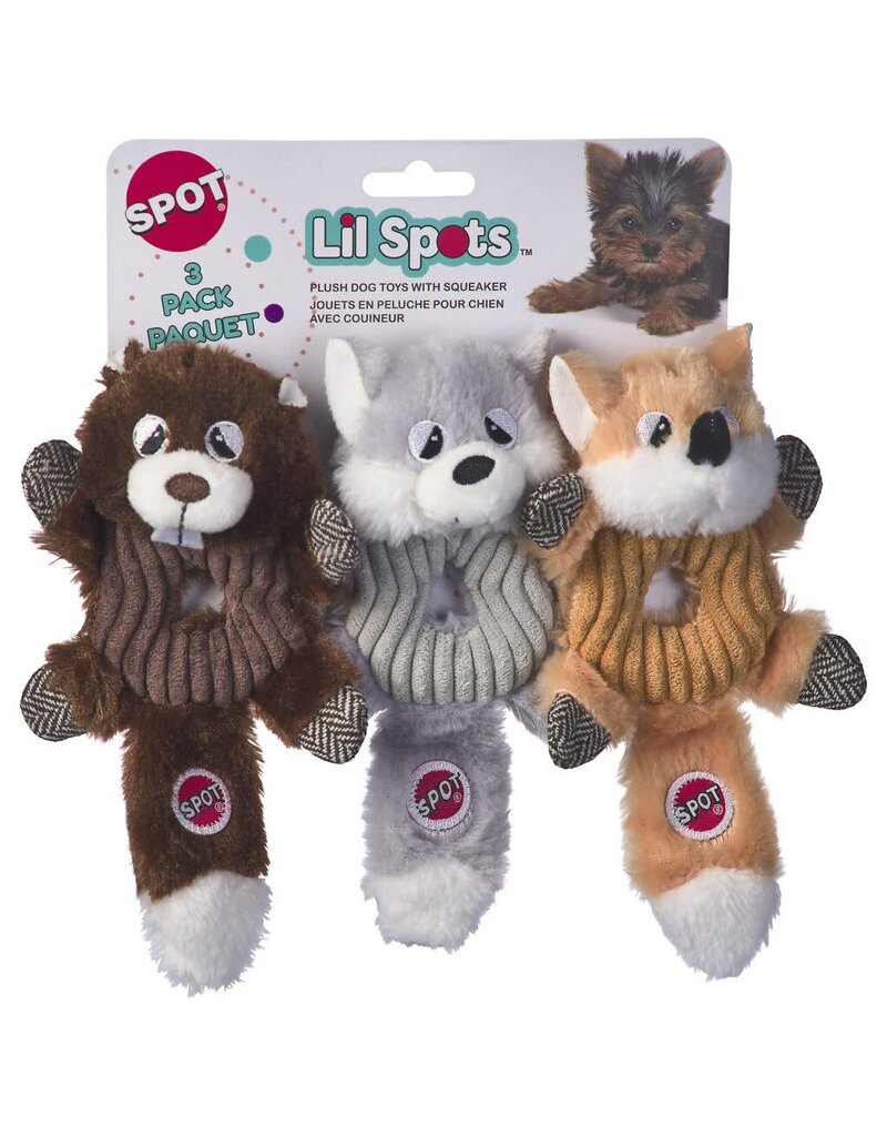 Ethical Ethical Lil Spots Donut Crinklers Plush Dog Toys 3 pack
