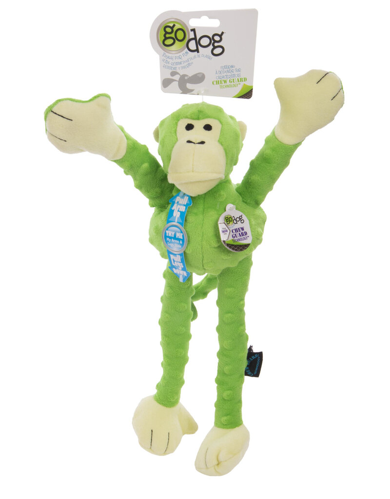 Worldwise GoDog Worldwise GoDog Crazy Tugs Monkeys Chew Guard Toy Green Large