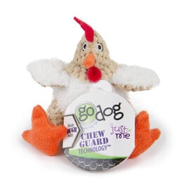 Worldwise GoDog Worldwise GoDog Just for Me Checkers Fat Rooster Chew Guard Toy White Mini