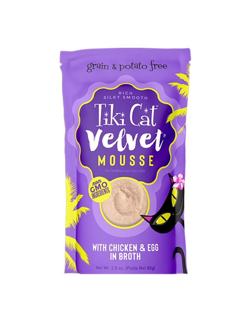 Tiki Cat Tiki Pets Cat Luau Velvet Mousse Chicken & Egg 2.8 oz pouch