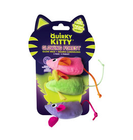 Quirky Kitty Glow Mice Cat Toy 3 pc