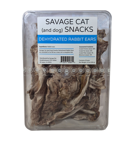 Savage Cat Savage Cat Dog & Cat Dehydrated Rabbit Ears - 25 Count Bulk