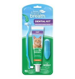 TropiClean Fresh Breath Odor & Tartar Control Dental Kit for Cats