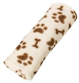 Ethical Spot Snuggler Blanket Bones and Paws Cream 30" x 40"