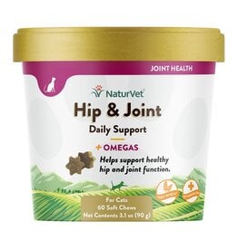 NaturVet Naturvet Cat Hip & Joint Plus Omegas Chew - 60 Count Cup