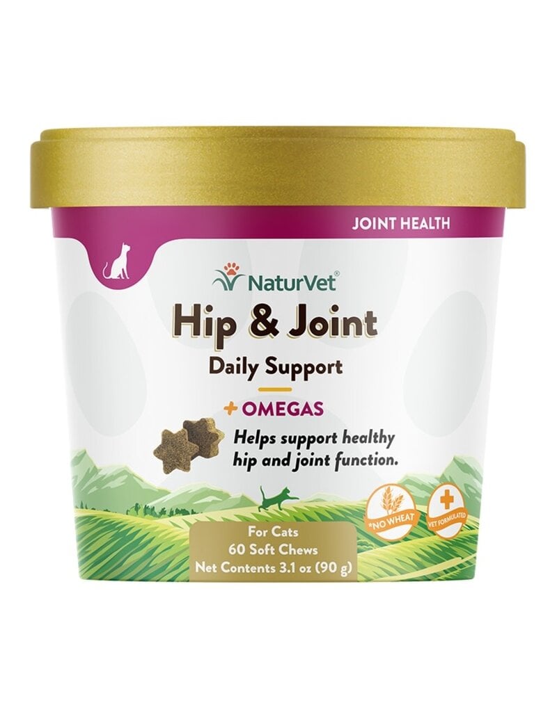 NaturVet Naturvet Cat Hip & Joint Plus Omegas Chew - 60 Count Cup