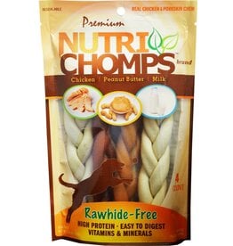 NutriChomps NutriChomps Assorted Braid 6" 4 ct